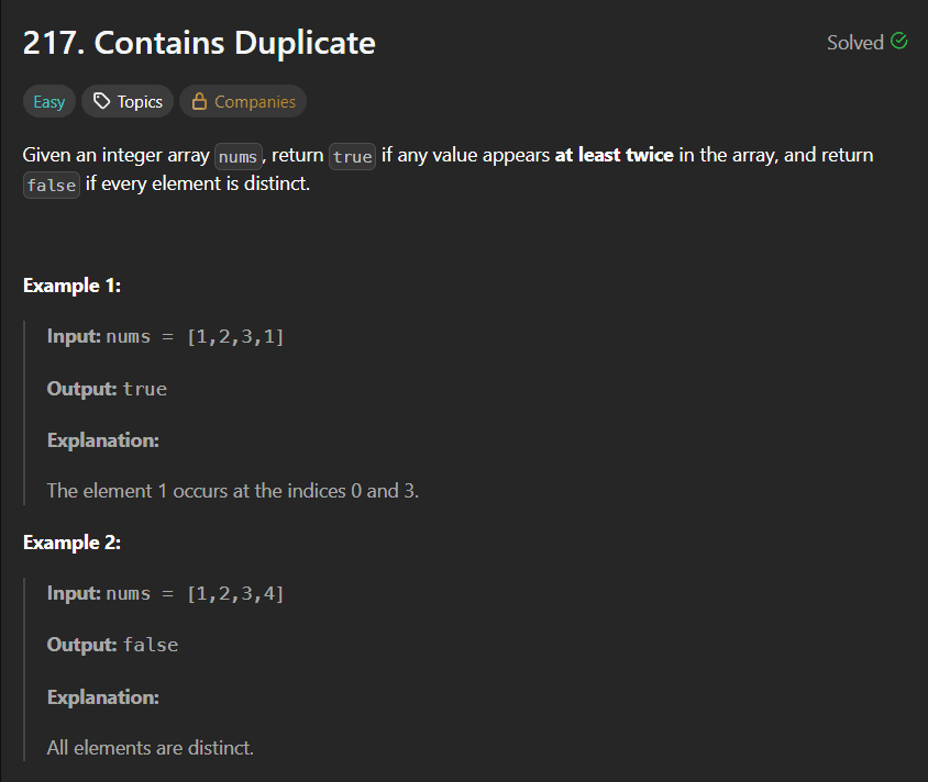 Contains Duplicate