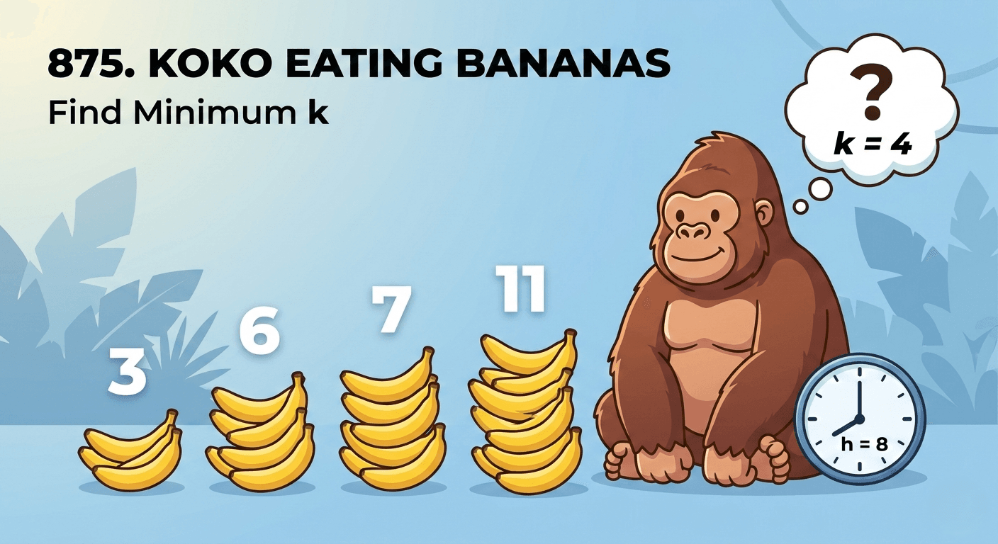 LeetCode 875: Koko Eating Bananas β Find the Minimum Eating Speed Using Binary Search